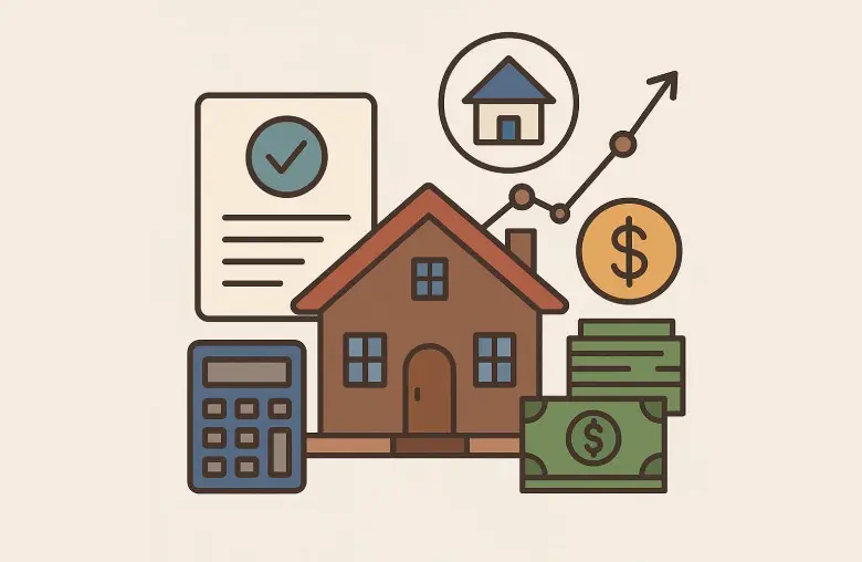 Illustration of home finance and mortgage calculations.